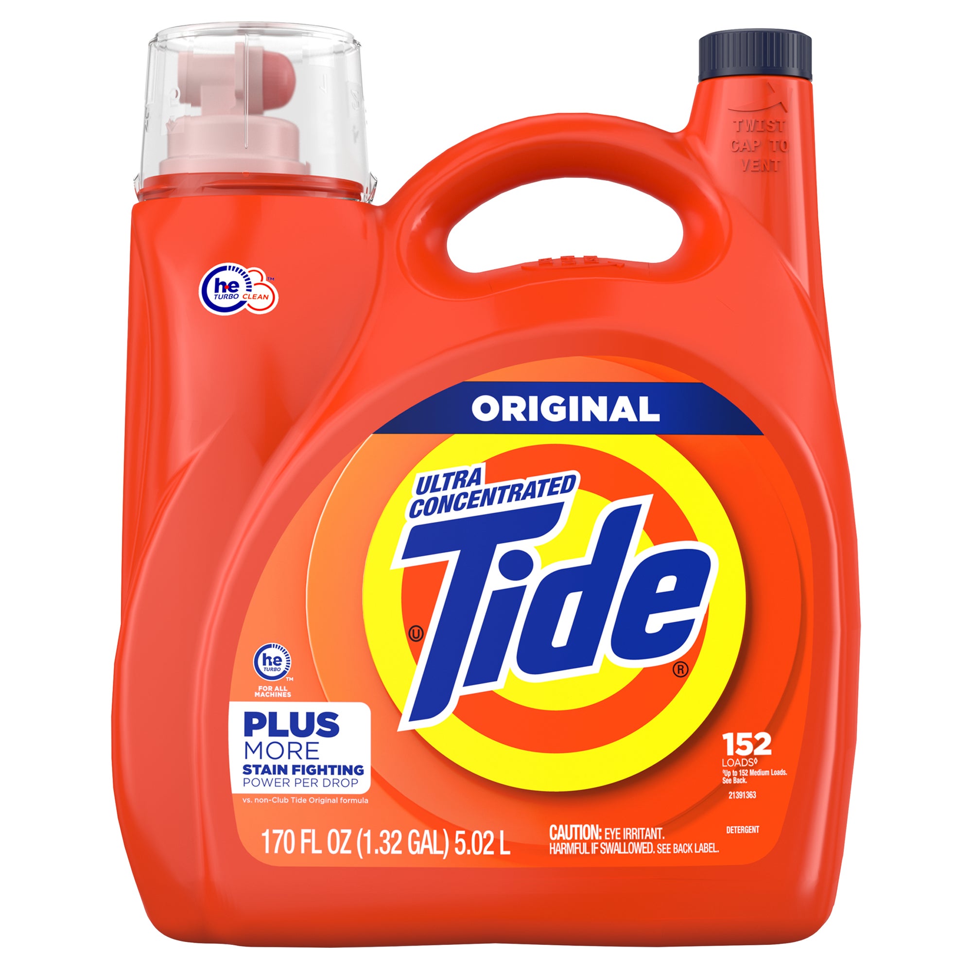 **Tide** Liquid Laundry Detergent, Ultra Concentrated, Original Scent, 152 Loads, 170 fl oz