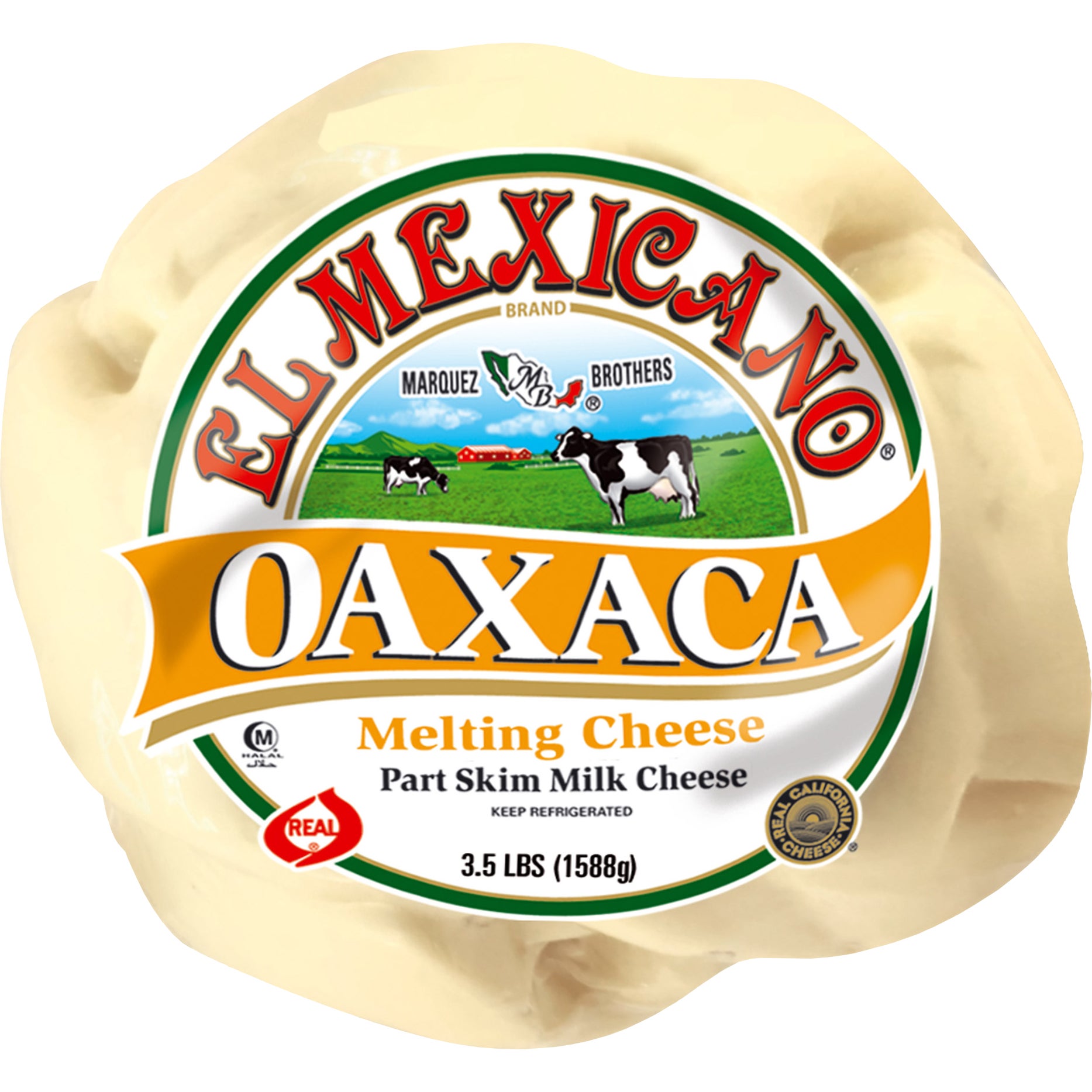 **El Mexicano** Queso Oaxaca Melting Cheese, 3.5 lbs