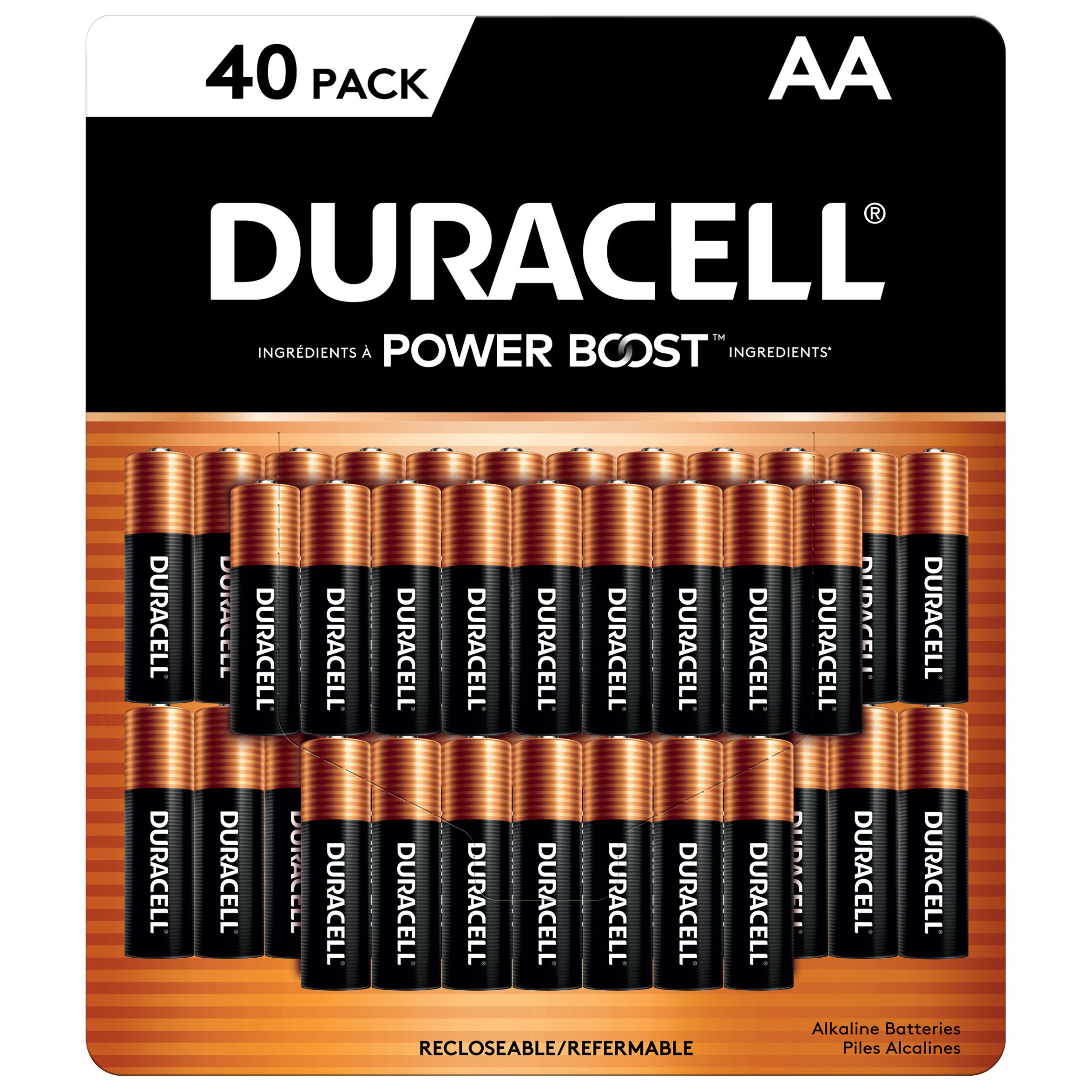 **Duracell** POWER BOOST Coppertop Alkaline AA Batteries, 40 ct