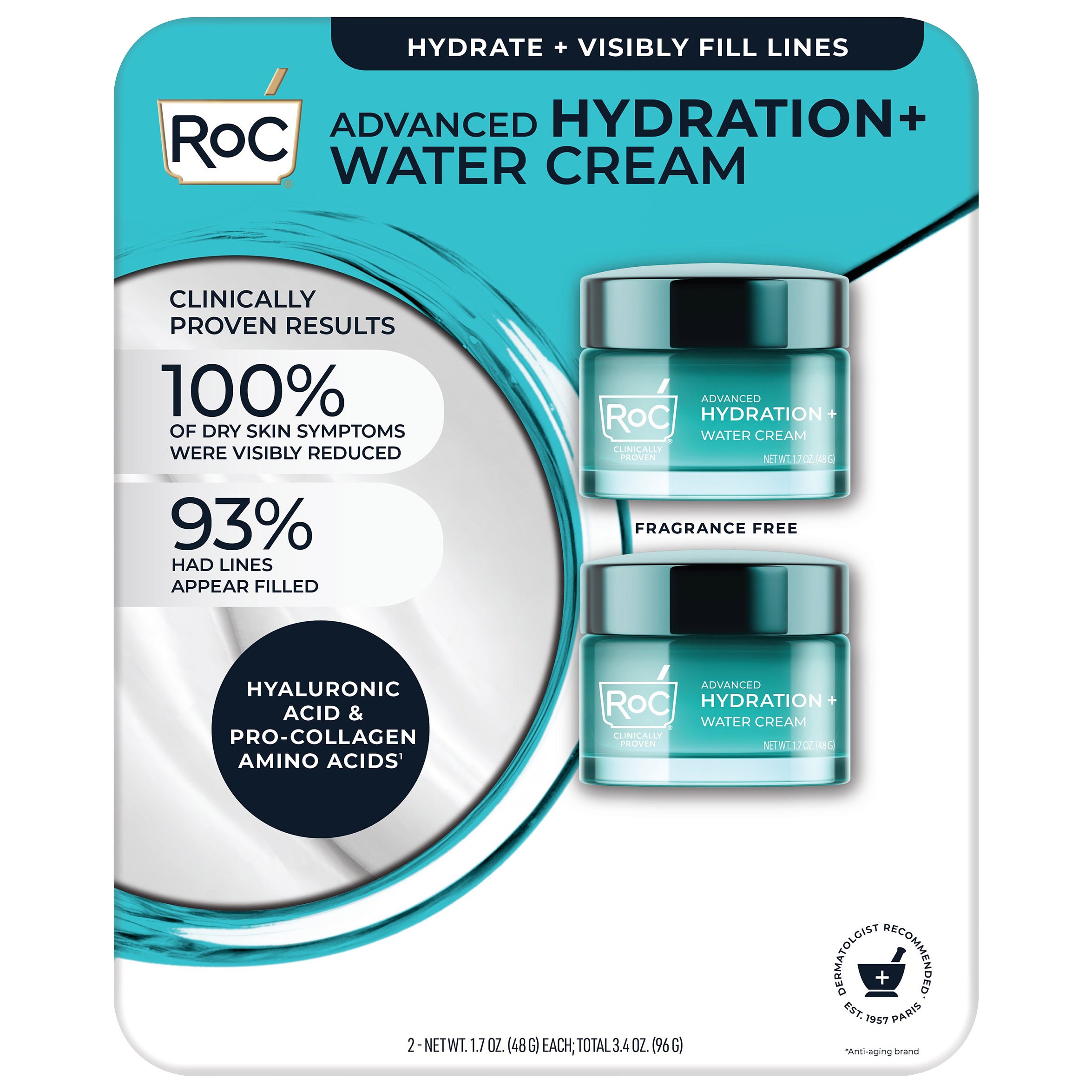 **ROC** Advanced Hydration + Water Cream, 1.7 oz, 2 ct