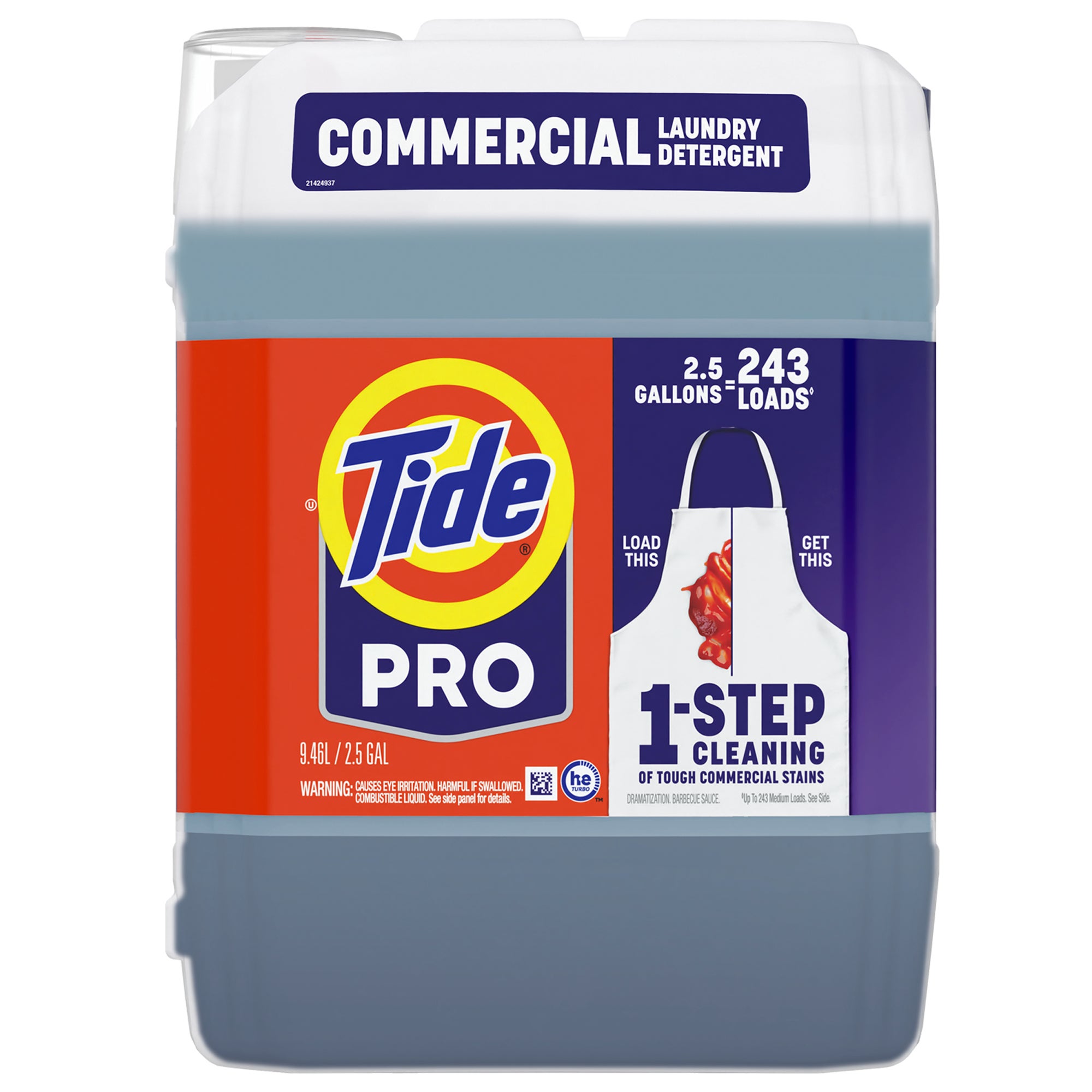 **Tide PRO** Commercial Liquid, Laundry Detergent, 243 Loads, 2.5 gal