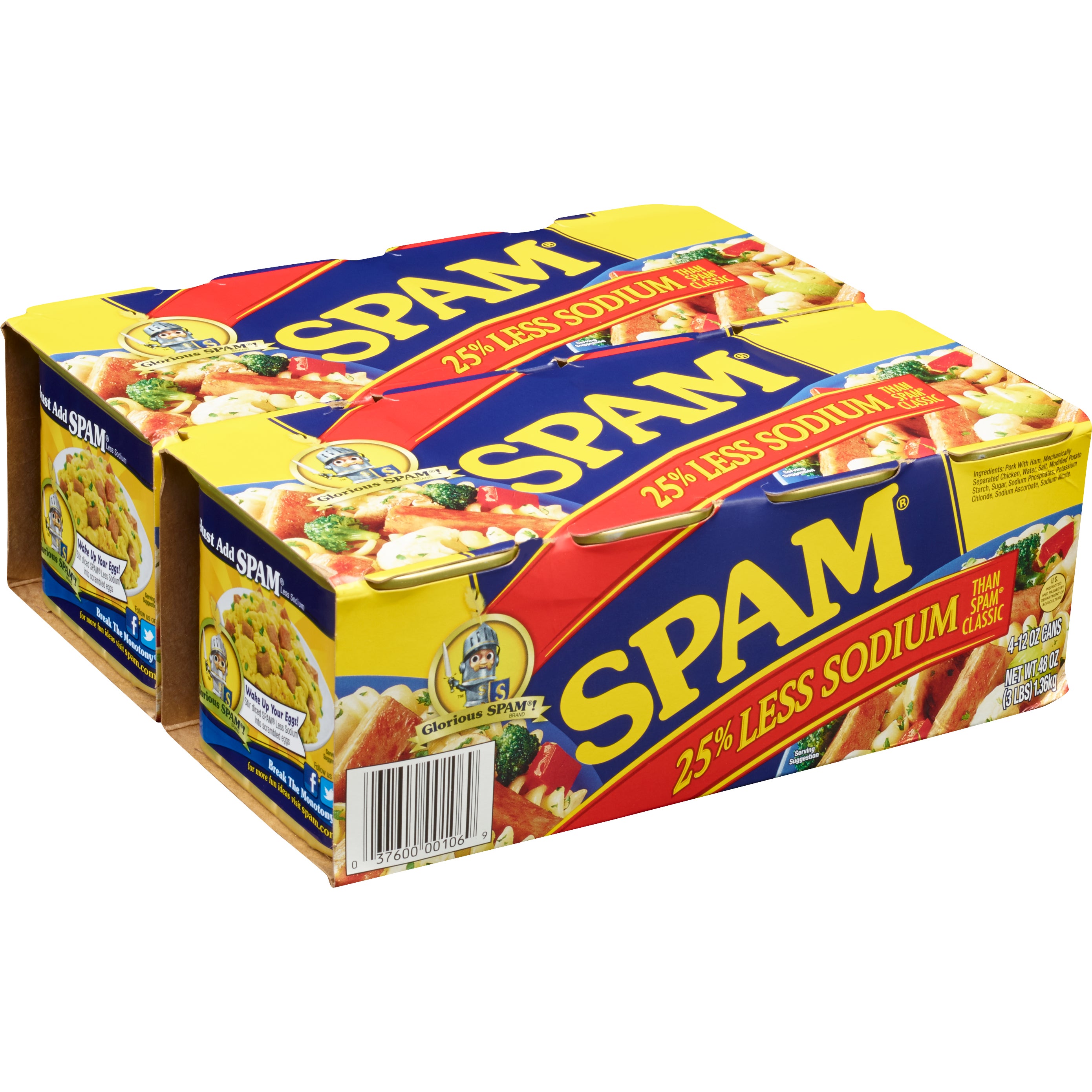 **SPAM** Less Sodium, 12 oz, 8 ct
