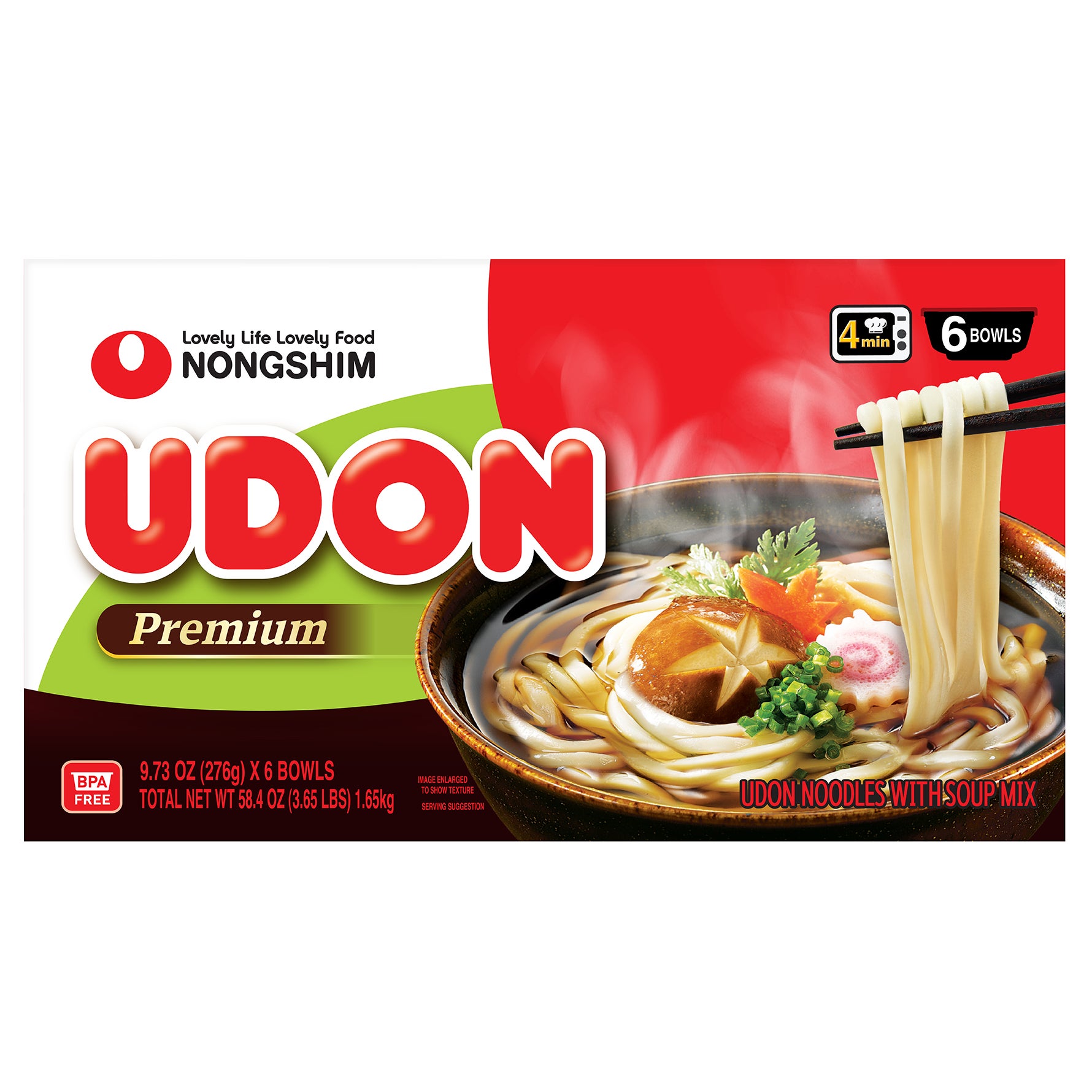 **Nongshim** Noodle Soup, Udon Premium, 9.73 oz, 6 ct