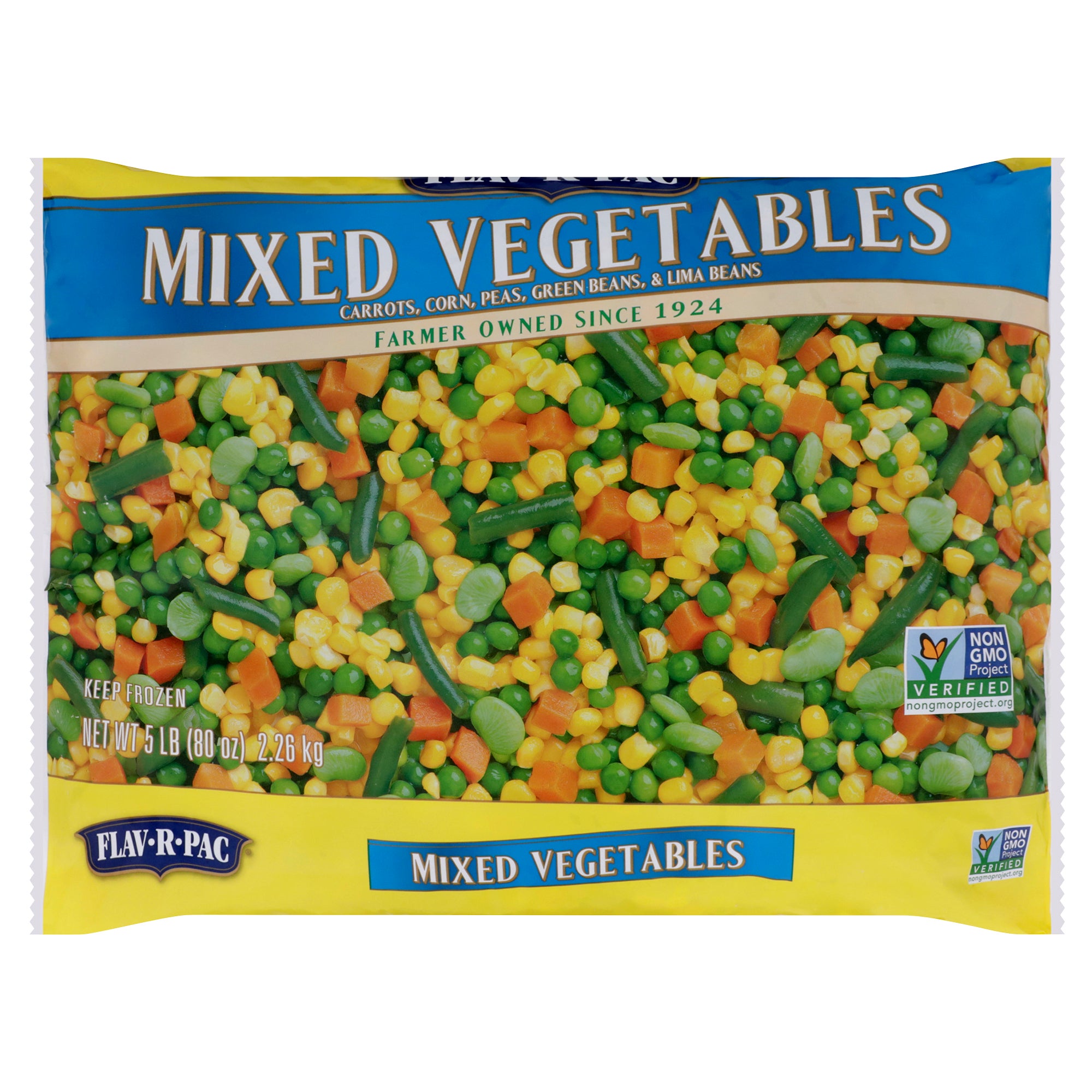 **Flav-R-Pac** Mixed Vegetables, **AND/OR** Whole Kernel Corn, 5 lbs