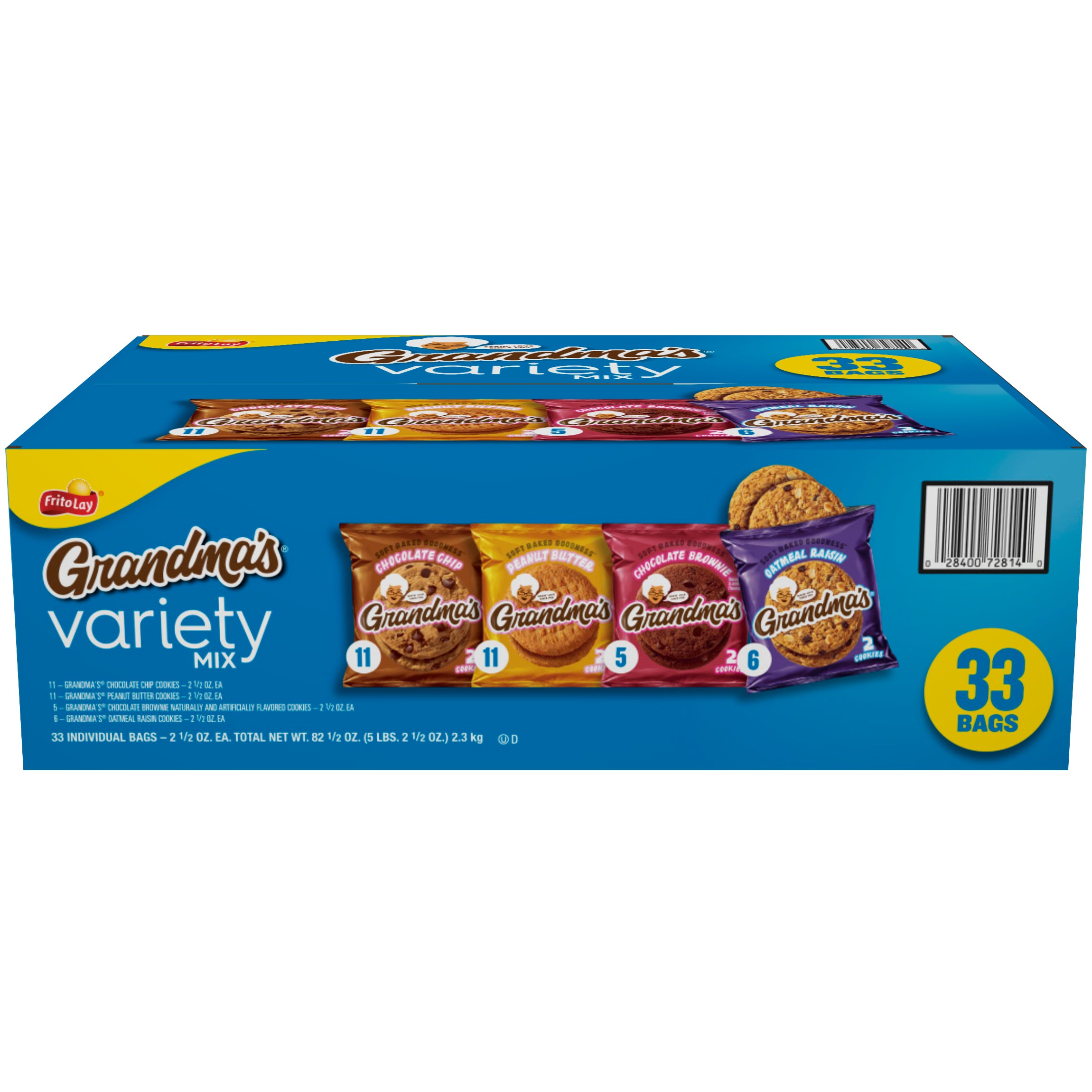 **Grandma's** Cookies, Variety Pack, 2.5 oz, 33 ct