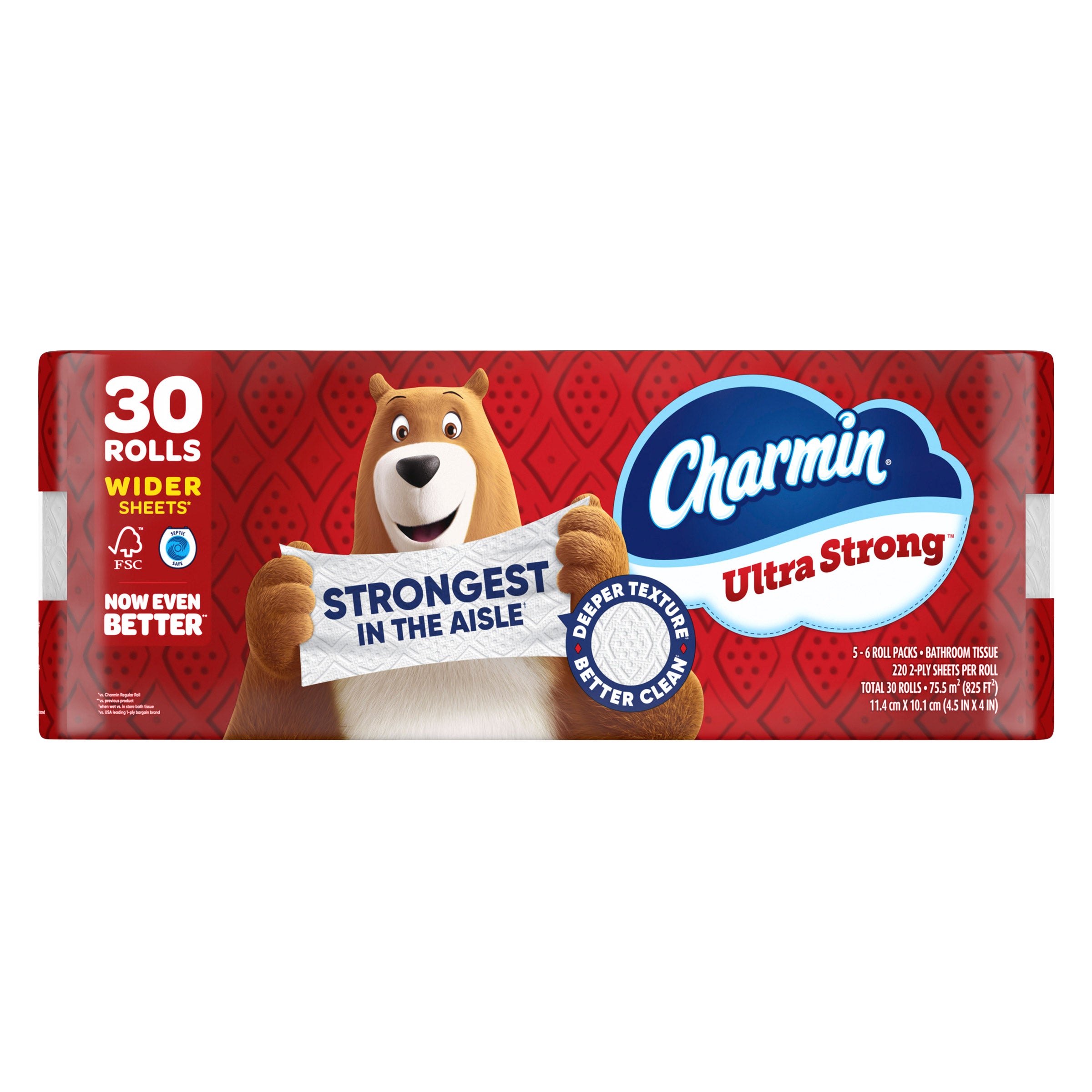 **Charmin** Ultra Strong Bath Tissue, 2-Ply, 4.5" x 4", 220 Sheets, 30 ct