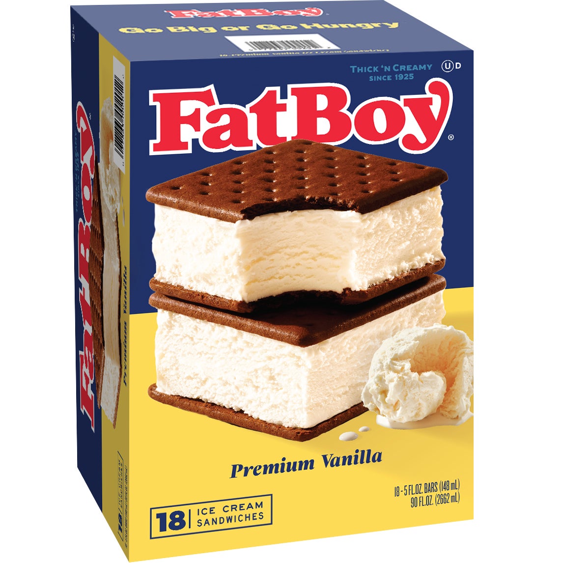 **FatBoy** Ice Cream Sandwiches, Vanilla, 5 fl oz, 18 ct