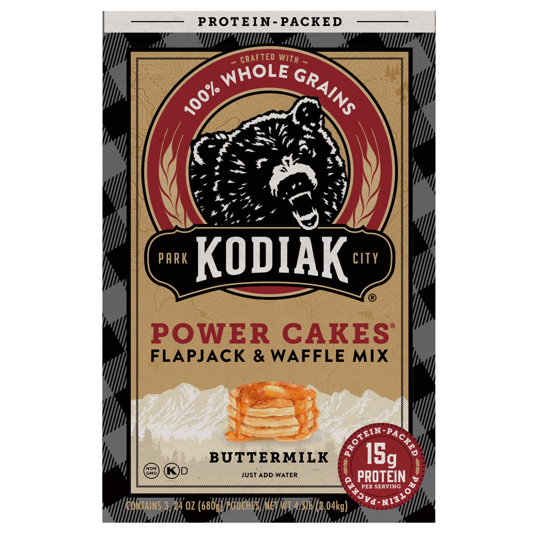 **Kodiak Cakes** Power Cakes, Flapjack & Waffle Mix, 4.5 lbs