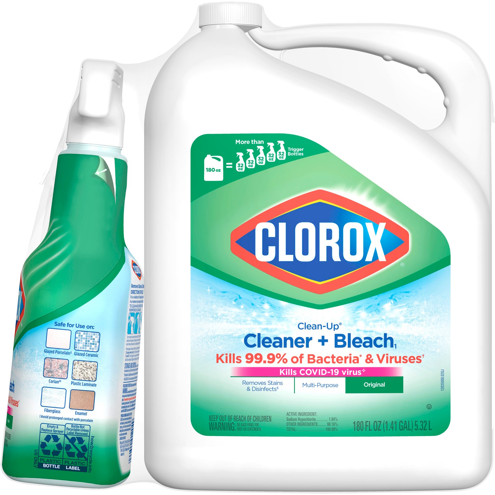 **Clorox** Clean-Up Cleaner and Bleach, 32 fl oz with 180 fl oz Refill